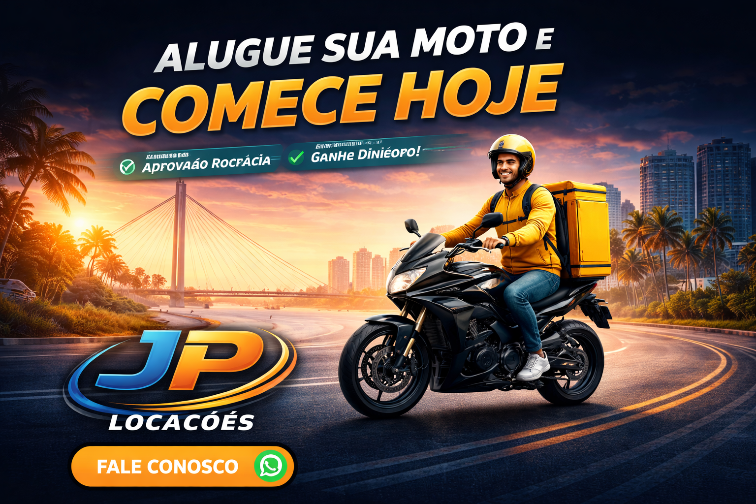 Alugue sua moto e comece a trabalhar hoje em Fortaleza